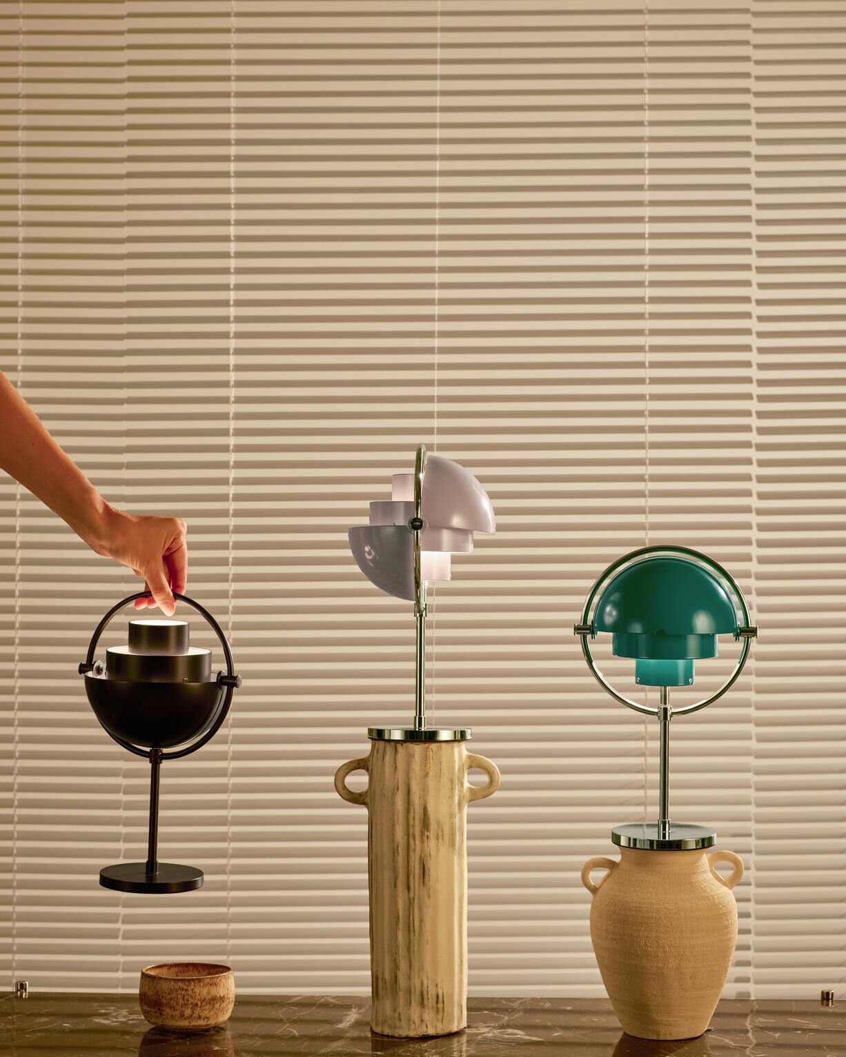 Multi-Lite Portable Lamp, EU (Base: Chrome, Shade: Pale Lilac)