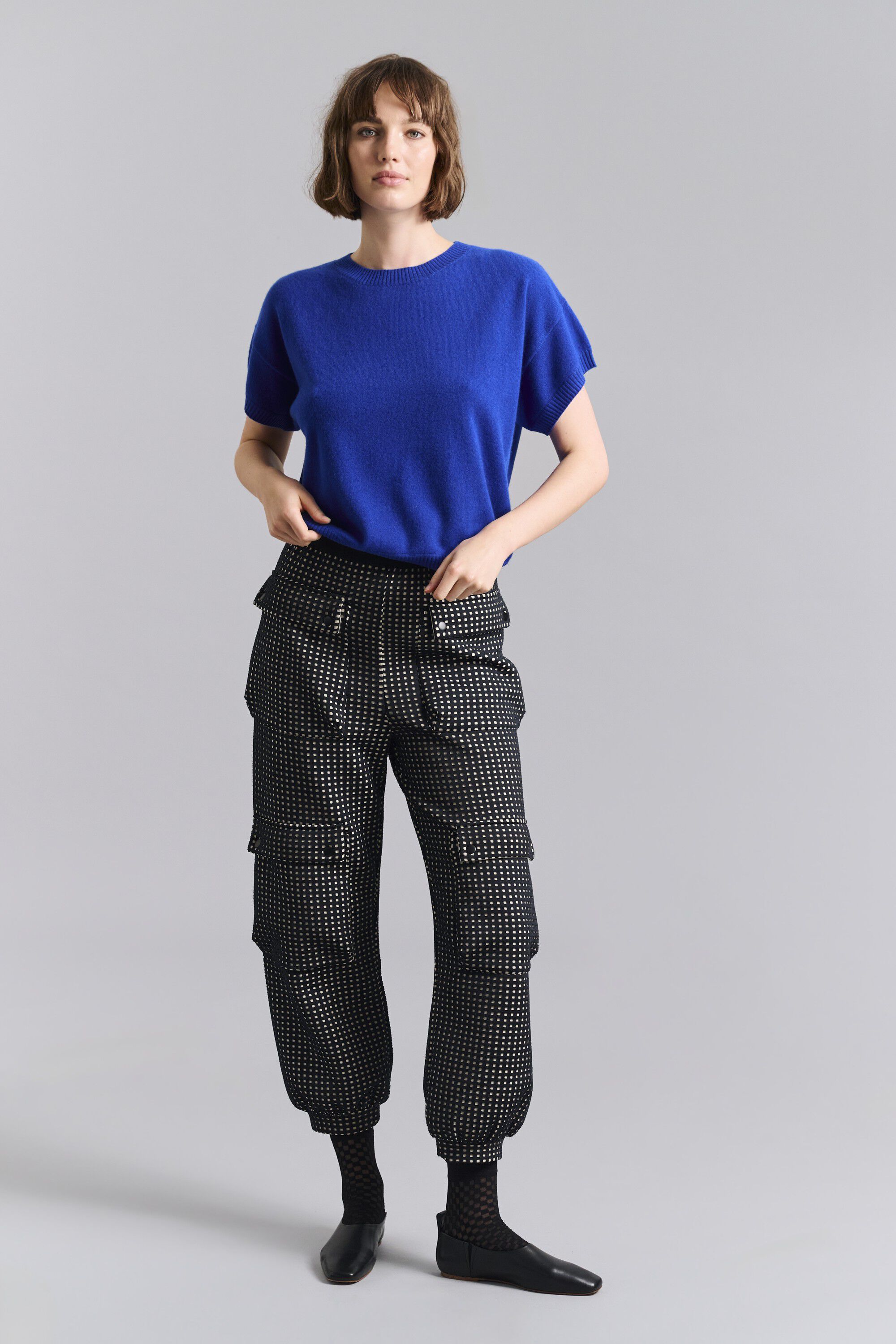 Cloud cashmere kort&aelig;rmet bluse