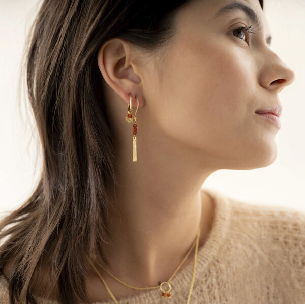 Bar Carnelian Earrings GP
