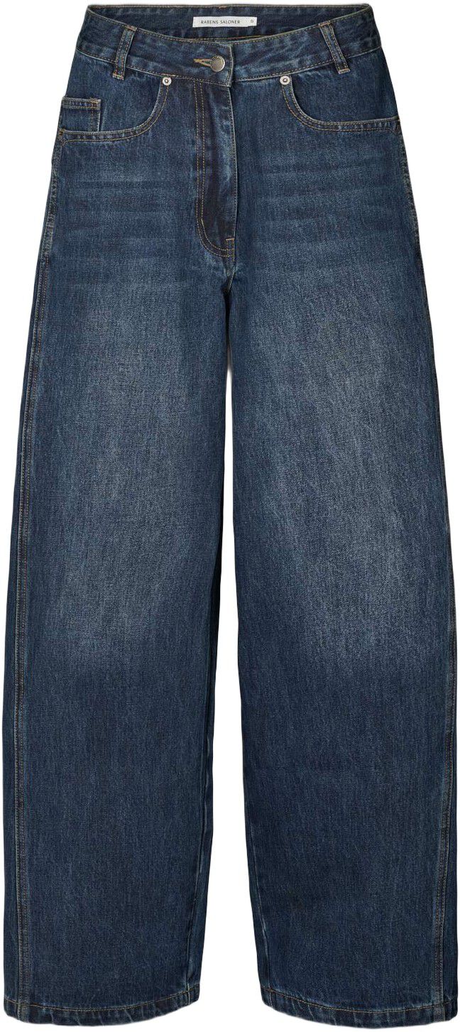 Patchwork denim wide leg pants - La