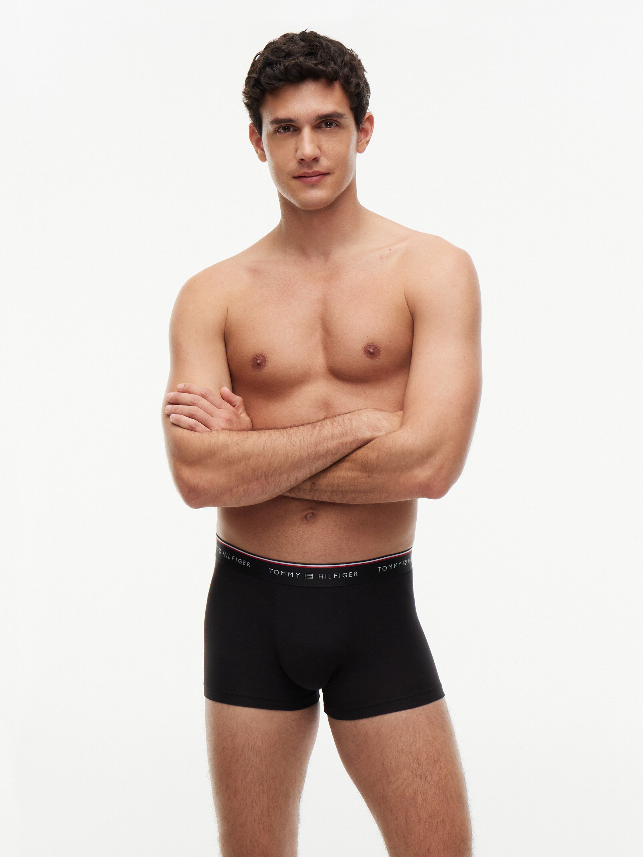 3-Pack Global Stripe Logo Waistband Trunks