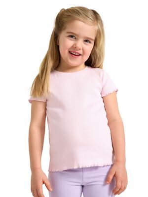 Fitted ribbed short-sleeve top with