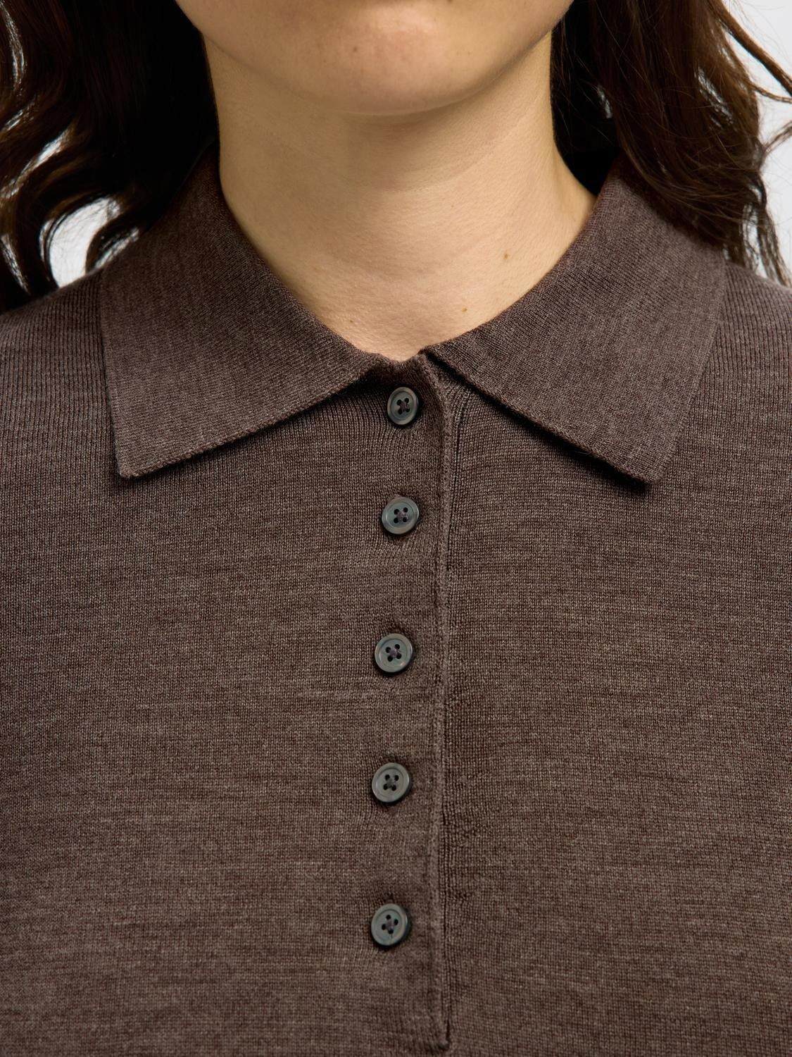 Slfthea Ls Knit Merino Collar Neck Noos