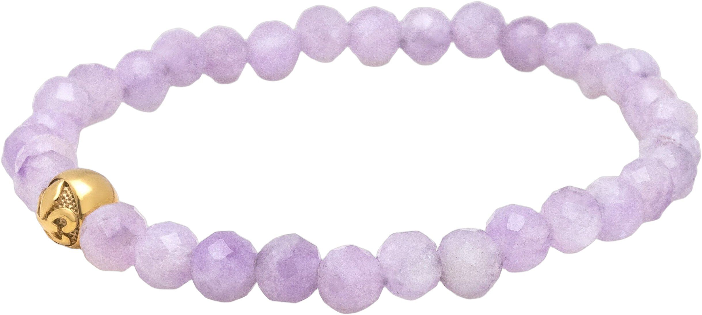 Women's Wristband with Amethyst Lavender and Gold