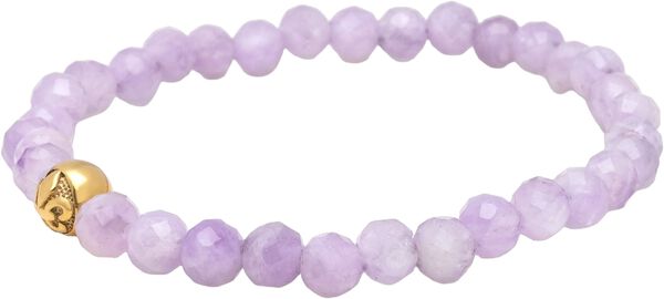Women's Wristband with Amethyst Lavender and Gold