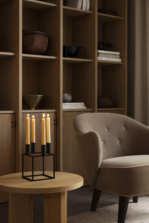 Kubus 4, Candle Holder, Black