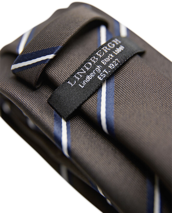 Polyester tie with stripe 7 cm