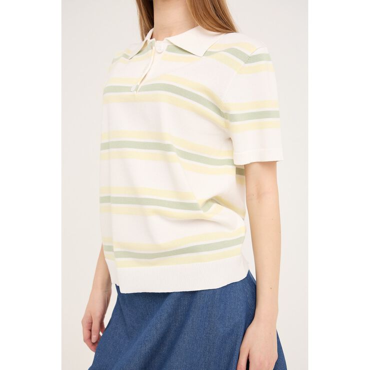 Polo Stripe Knit Blouse