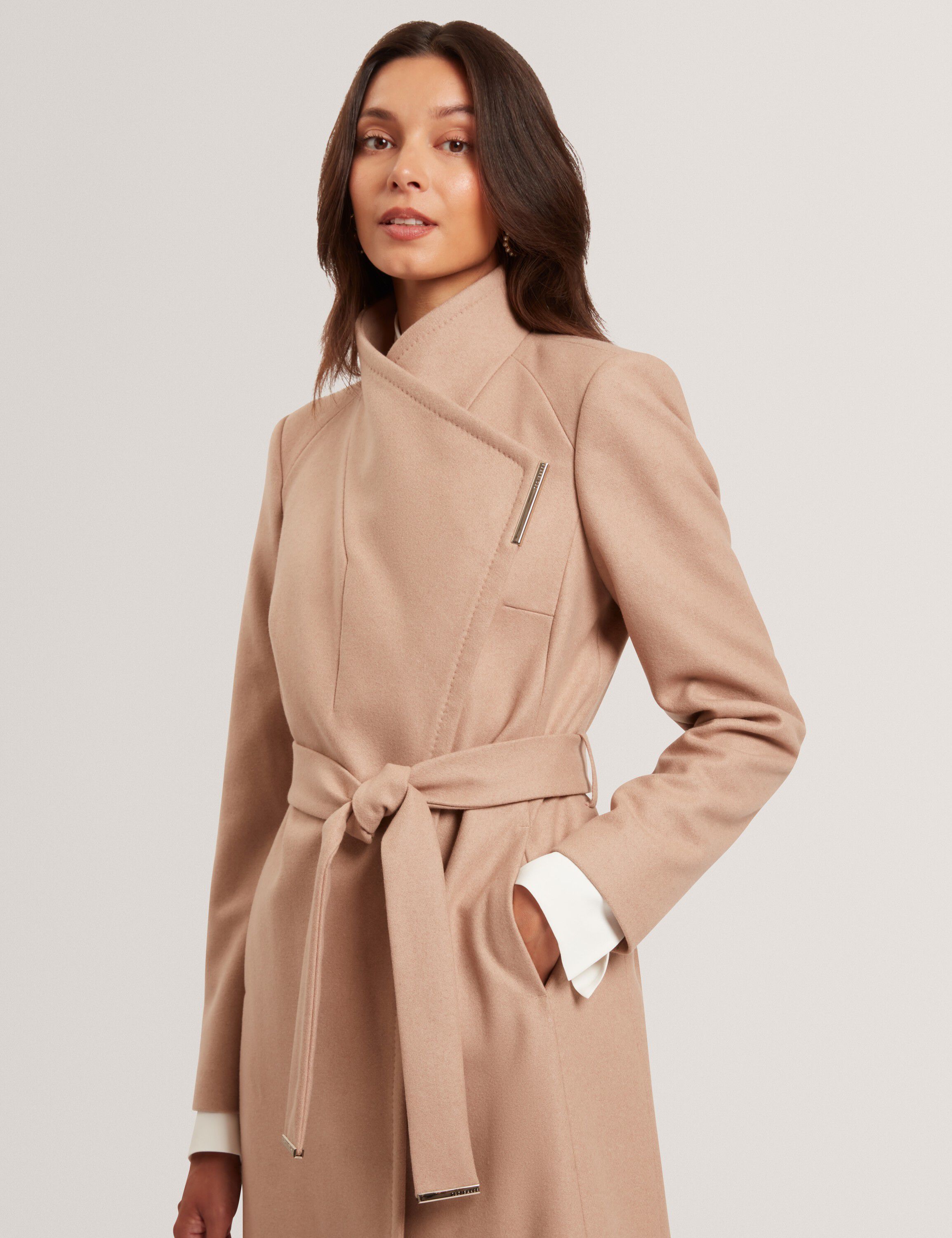 ROSE Mid Length Belted Wool Wrap Co
