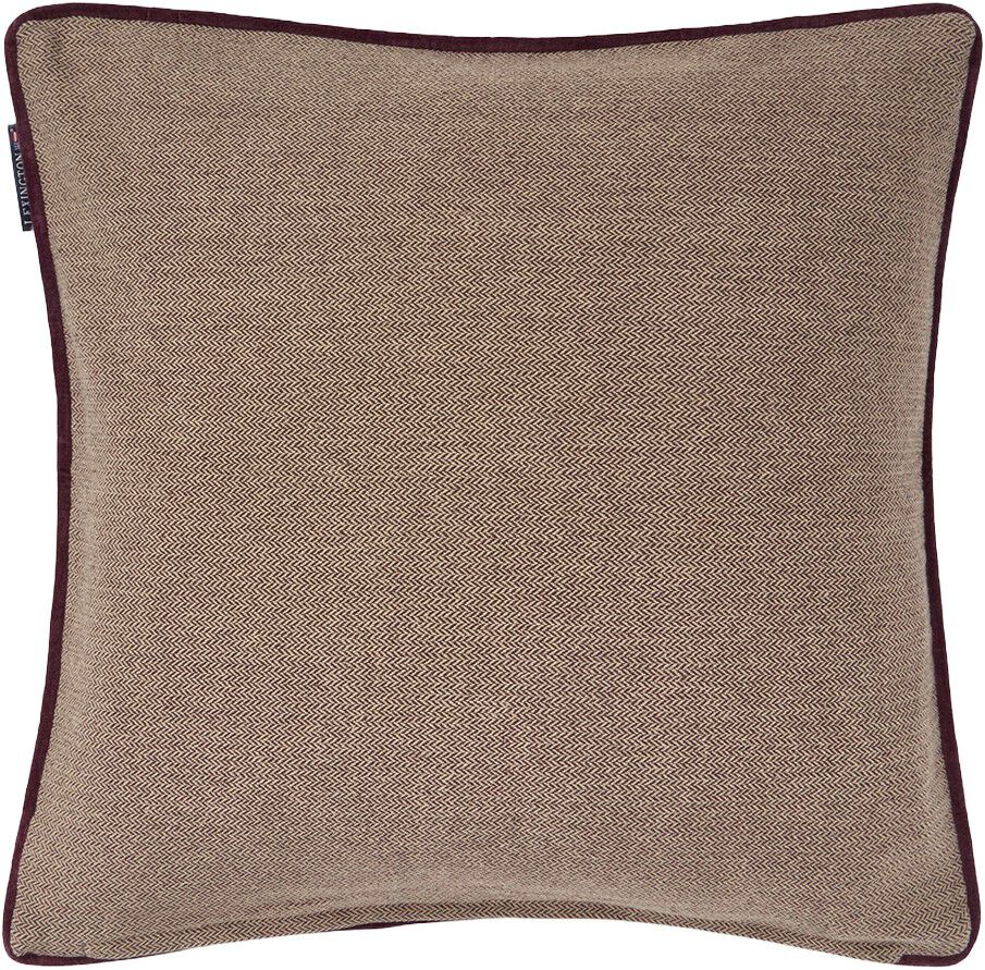 Letter Patch Tweed Organic Cotton Pillow Cover