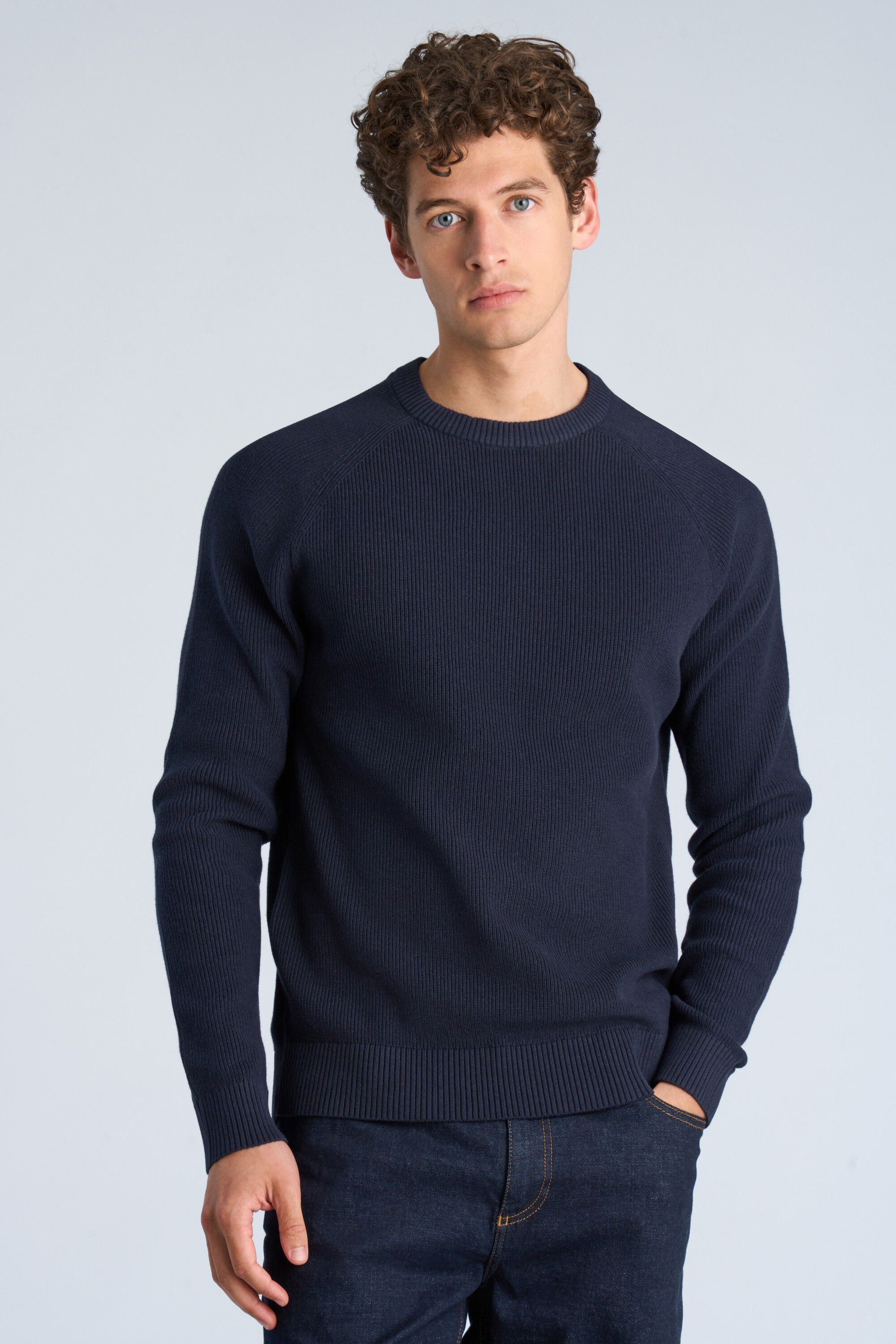 Ribbed L/S o-neck knit