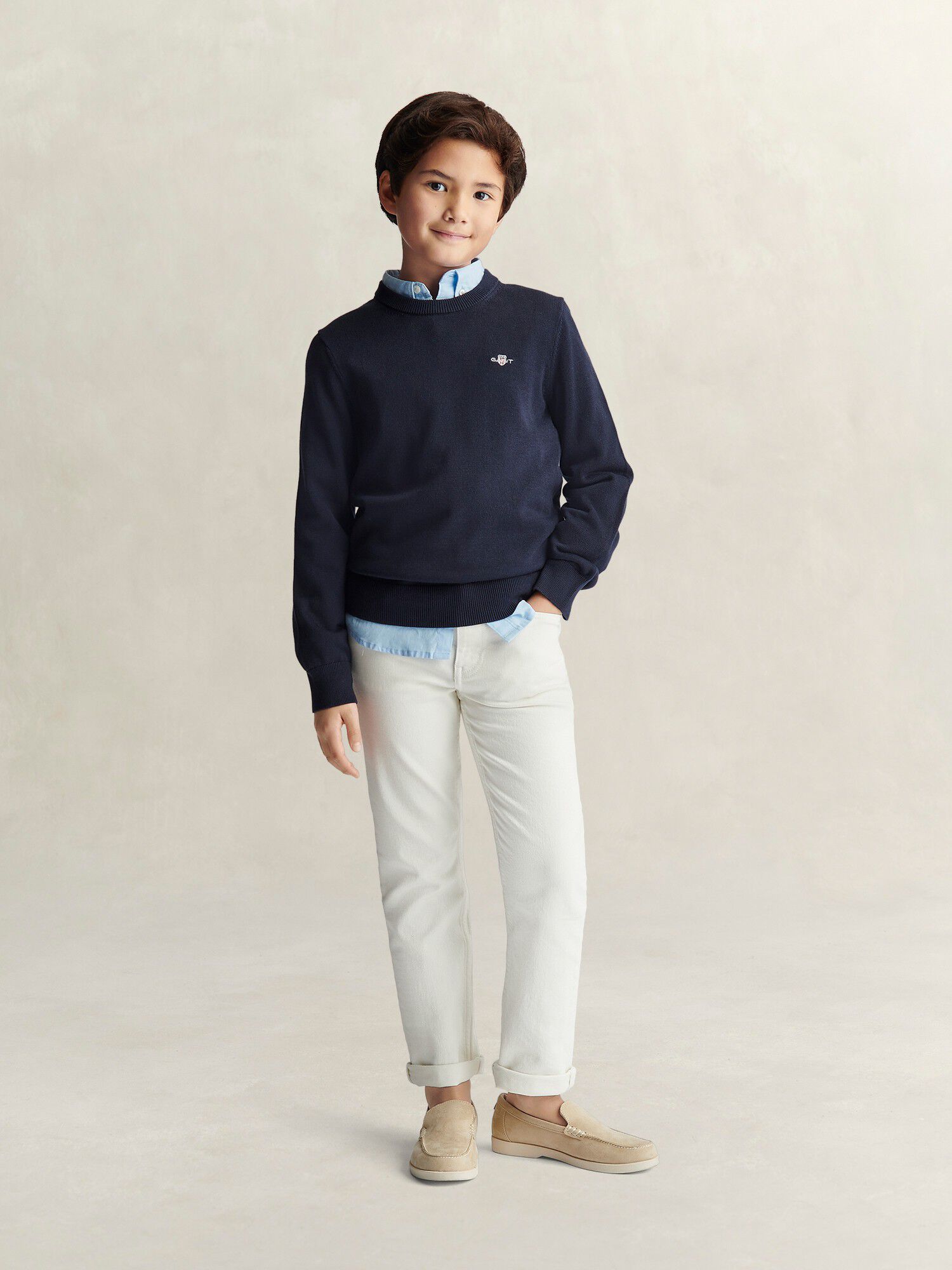 Shield Cotton Crew Neck Sweater