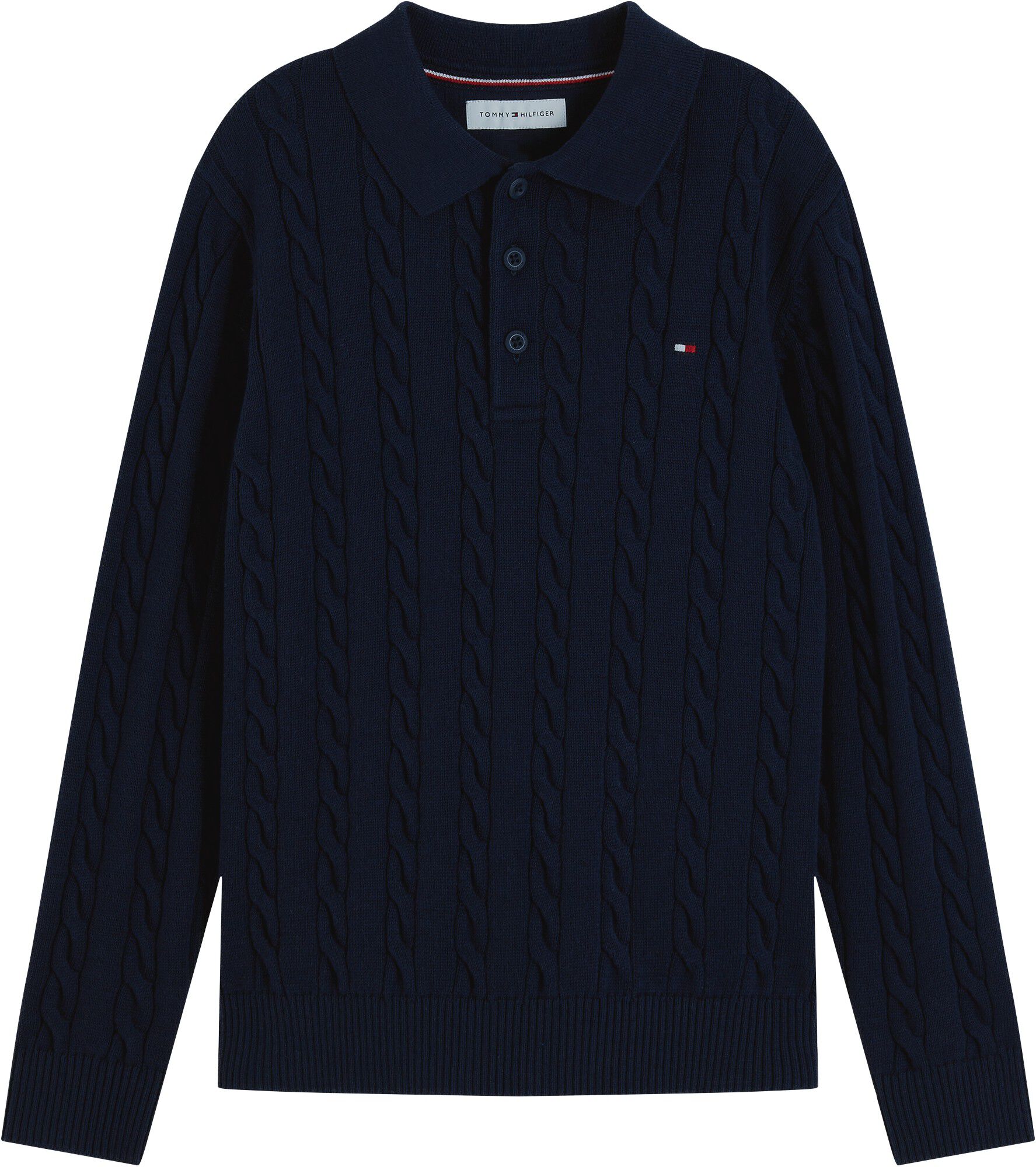 Cable Knit Polo Jumper