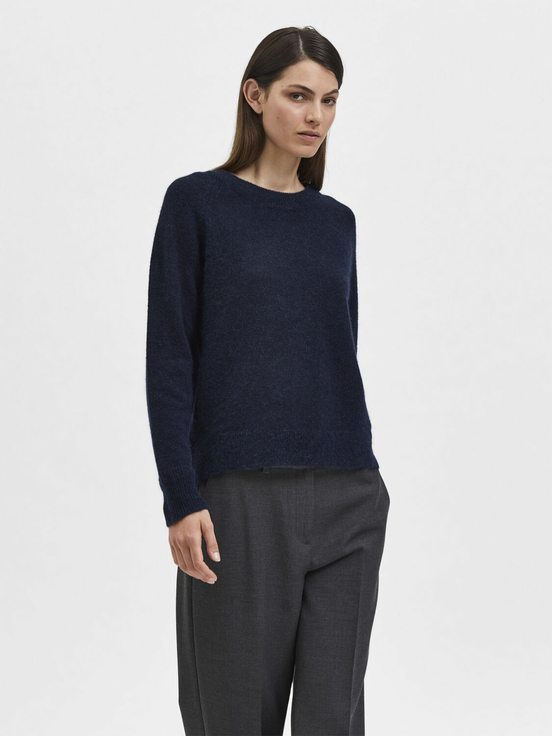 Slflulu Ls Knit O-Neck Noos