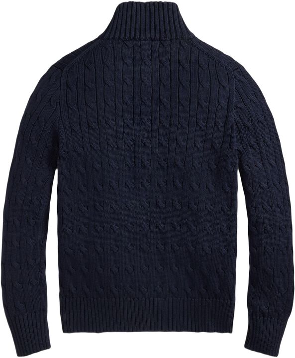 Cable-Knit Cotton Quarter-Zip Sweater