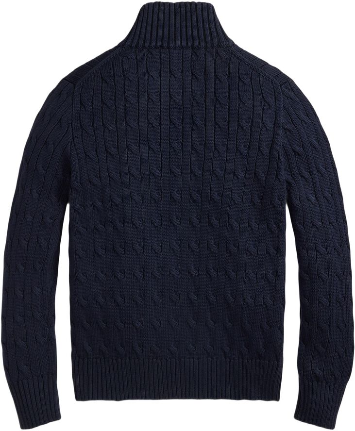 Cable-Knit Cotton Quarter-Zip Sweater