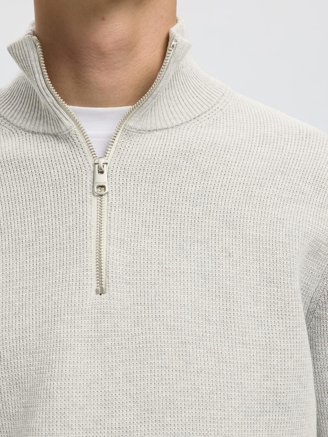 Slmdane Ls Knit Structure Half Zip Noos
