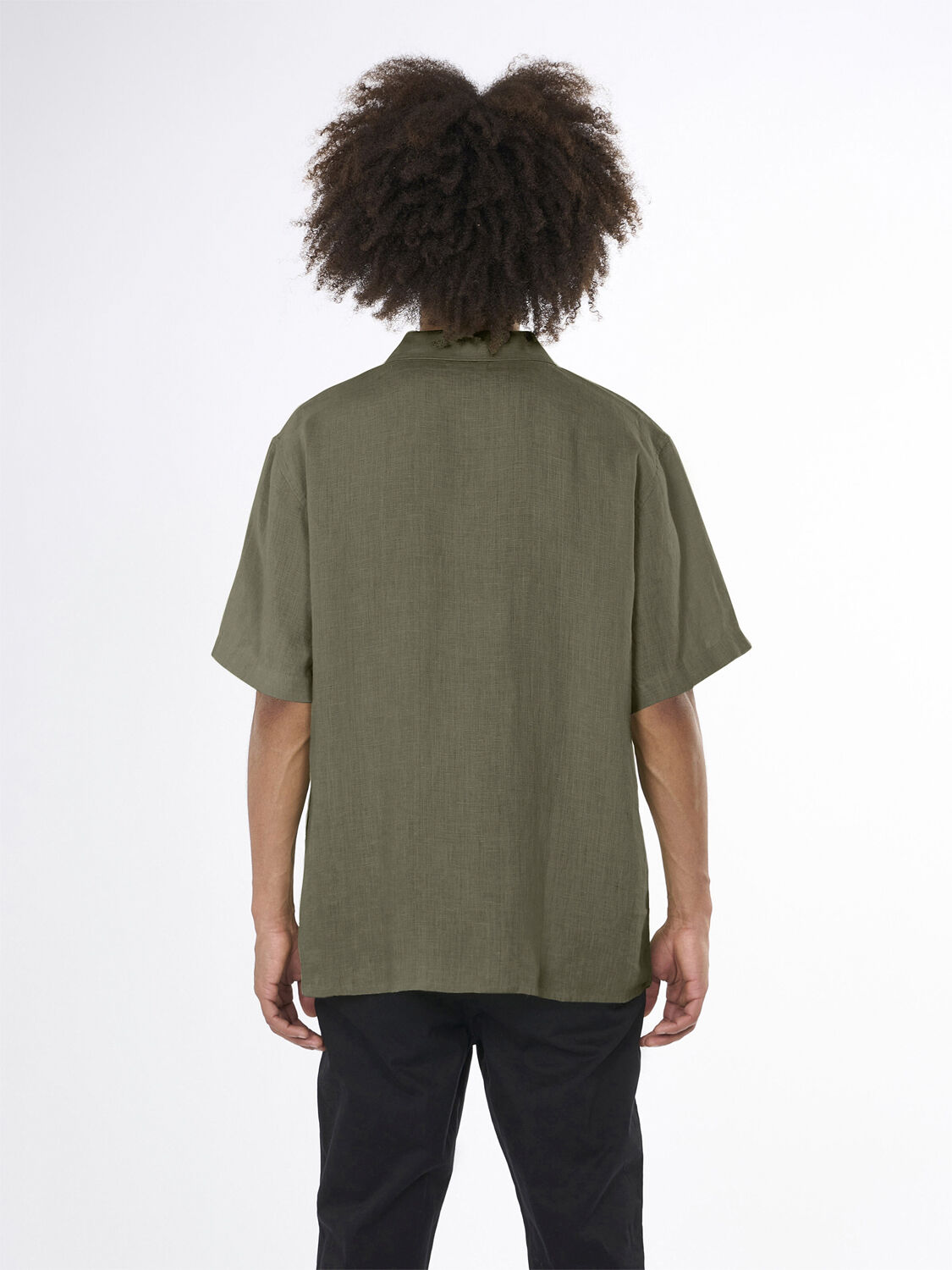 Box fit short sleeved linen shirt GOTS/Vegan