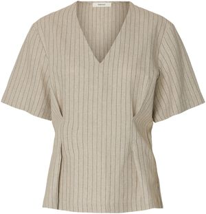 SLFMARIAM SS LINEN BLEND TOP B