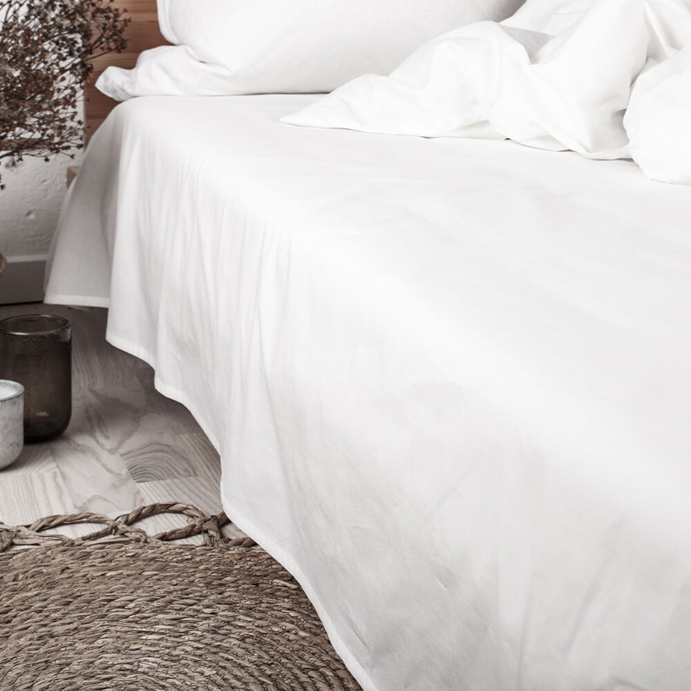 &Oslash;kologisk lagen, percale - GOTS, hvid