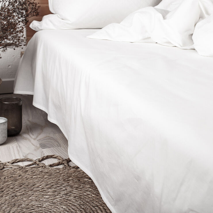 Økologisk lagen, percale - GOTS, hvid