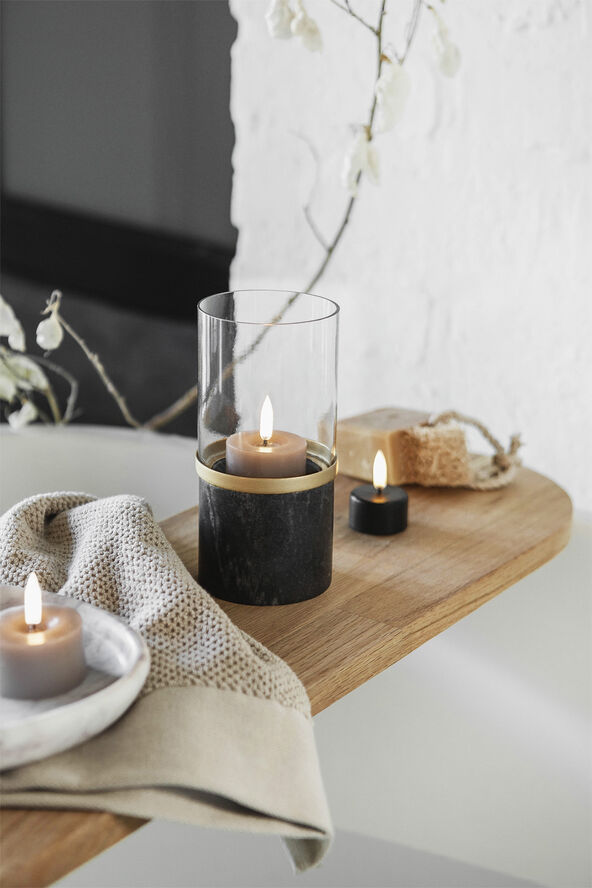 Marble lantern, Galaxy black, 8x17,1 cm