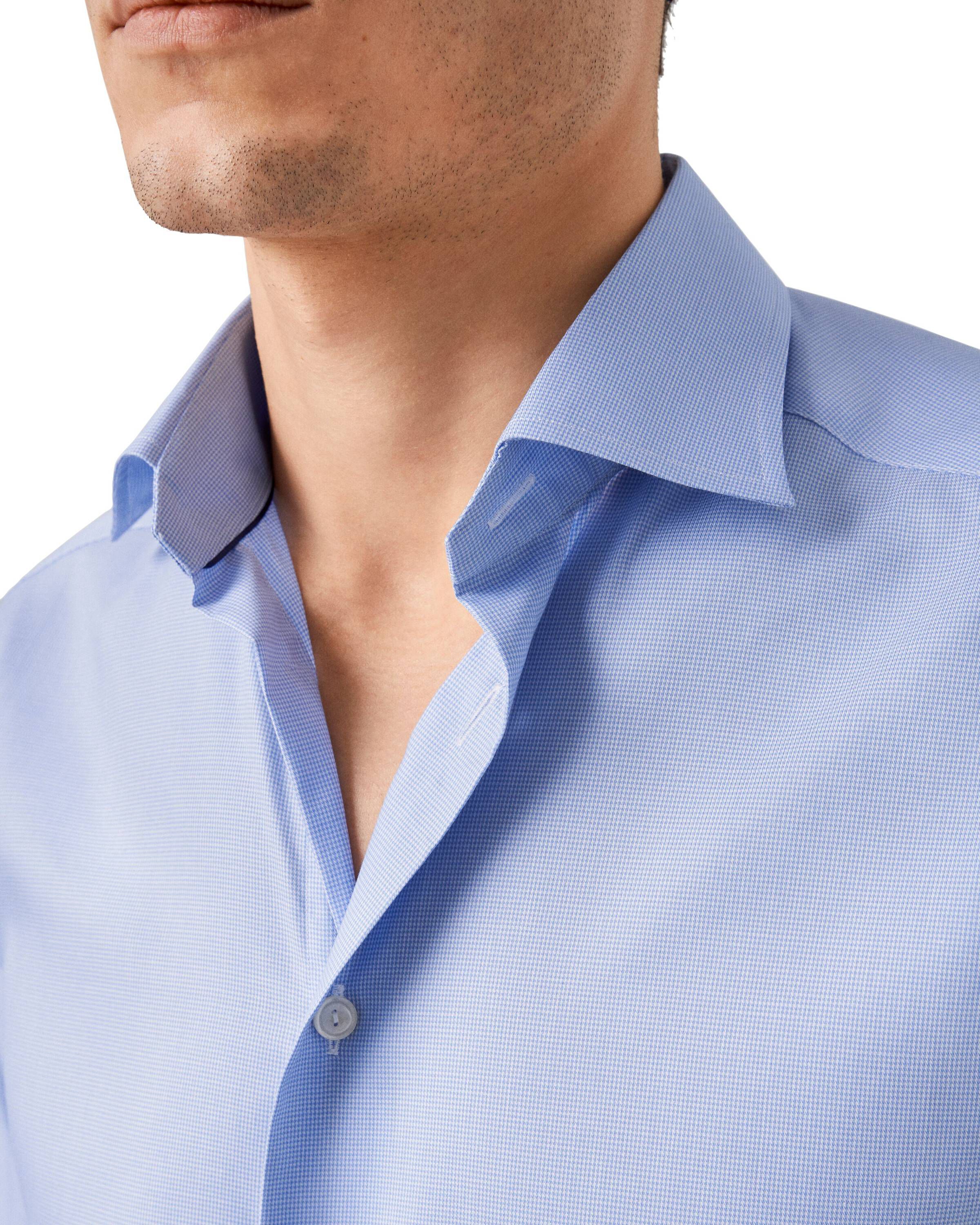 Light Blue Hounds Tooth Shirt