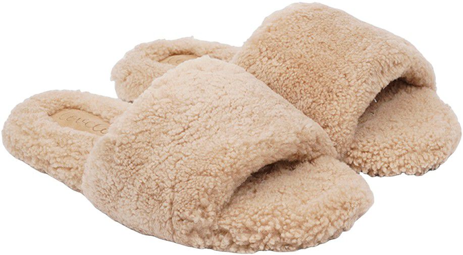 Y SHAN - SHEARLING OPEN SLIPPERS