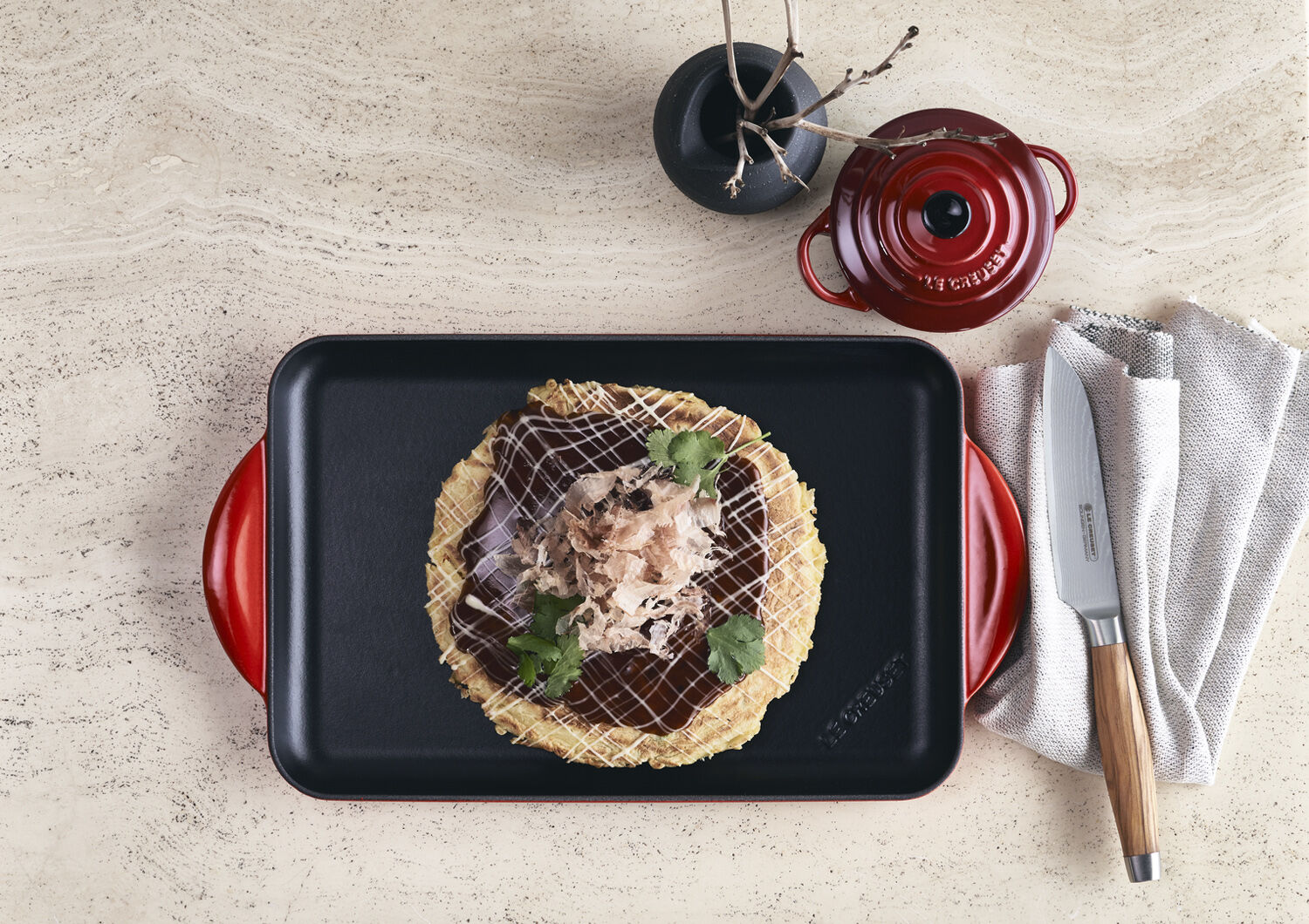 Santoku kniv m/ oliventr&aelig;sskaft 18cm