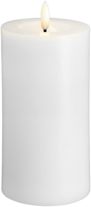 Moods & More - LED Pillar Candles, Silk, Melted, Classic white, 74x150