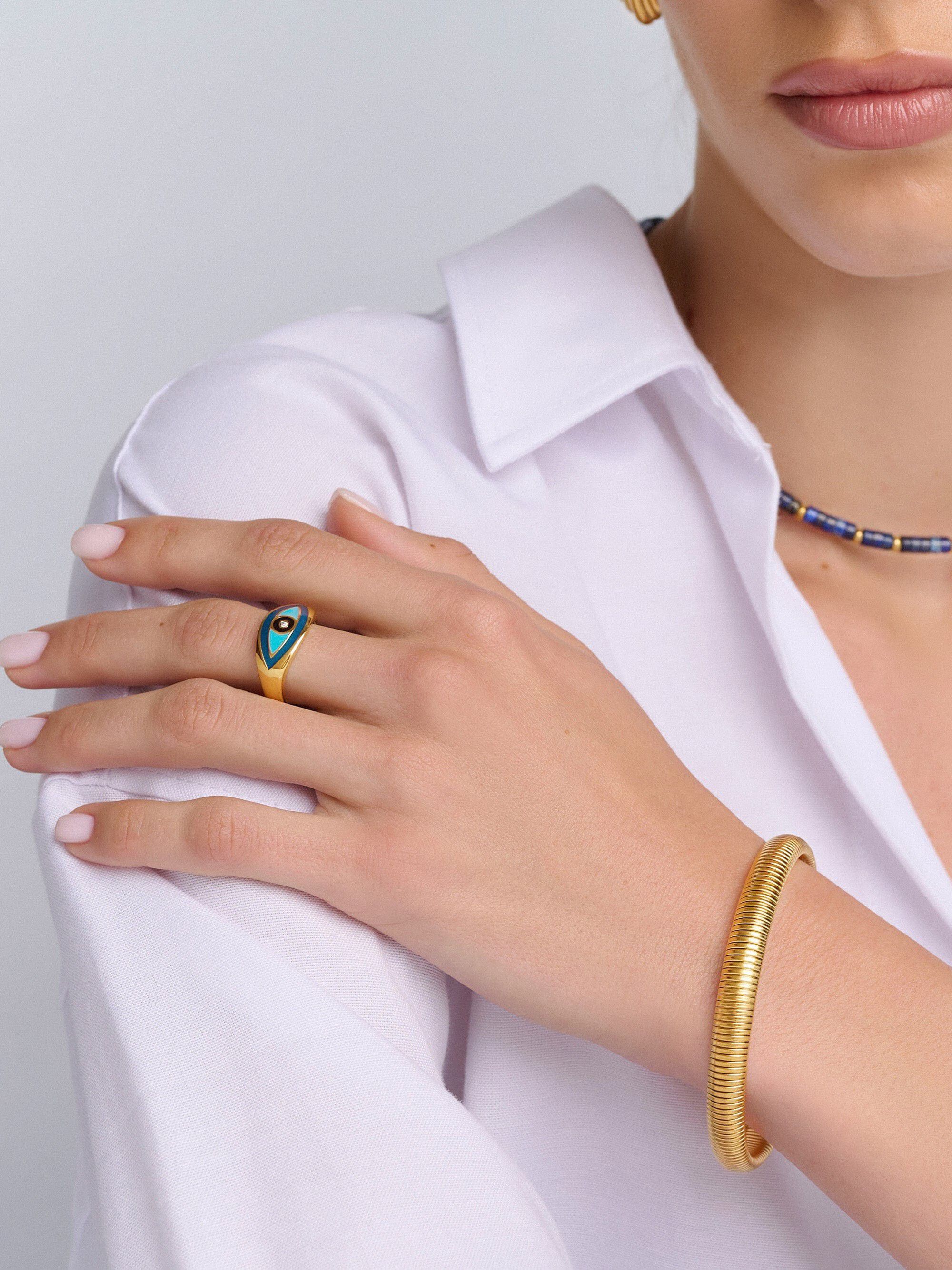 Women's 8mm Women's Gold Stretch Bangle