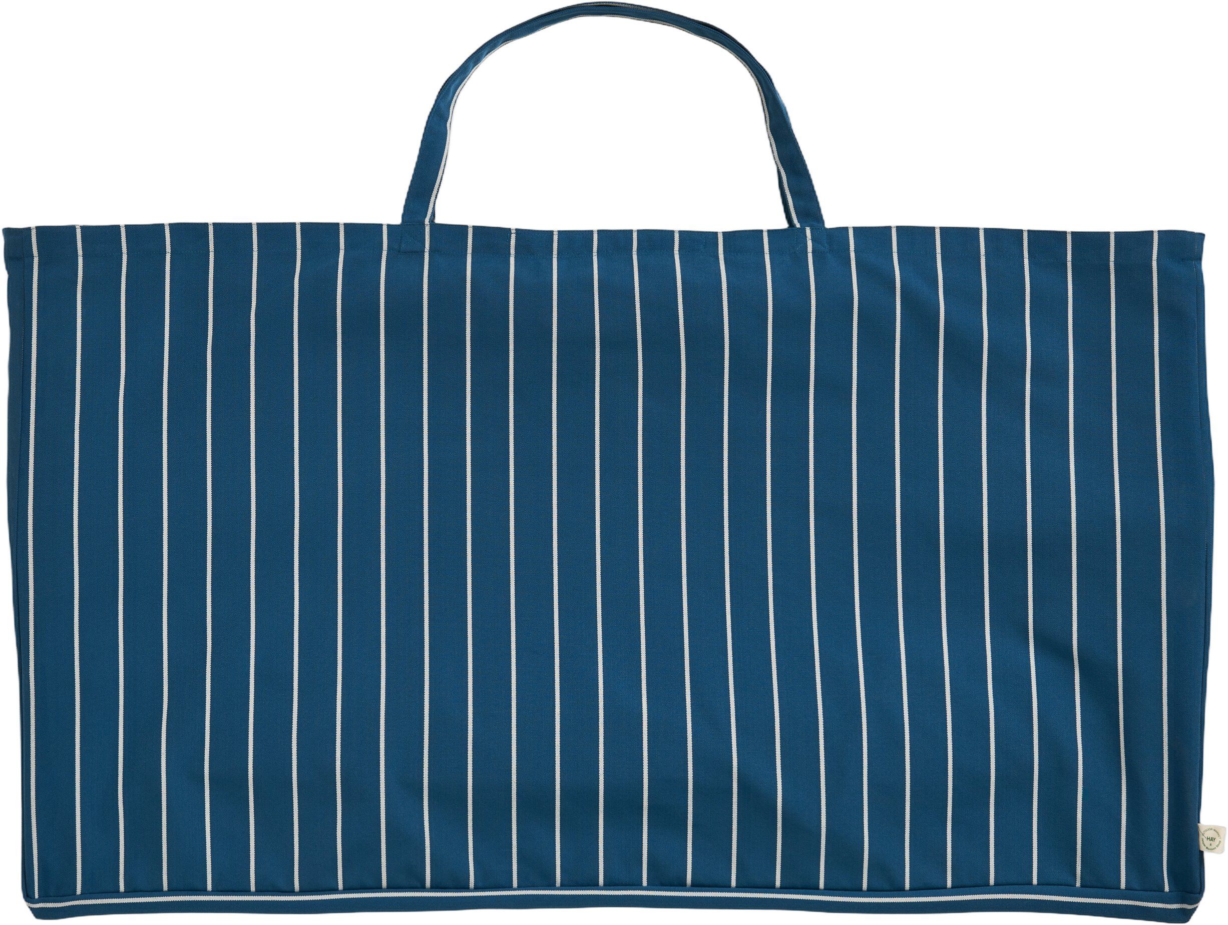 Outdoor Market Folding Sofa - Blue with beige stripe -