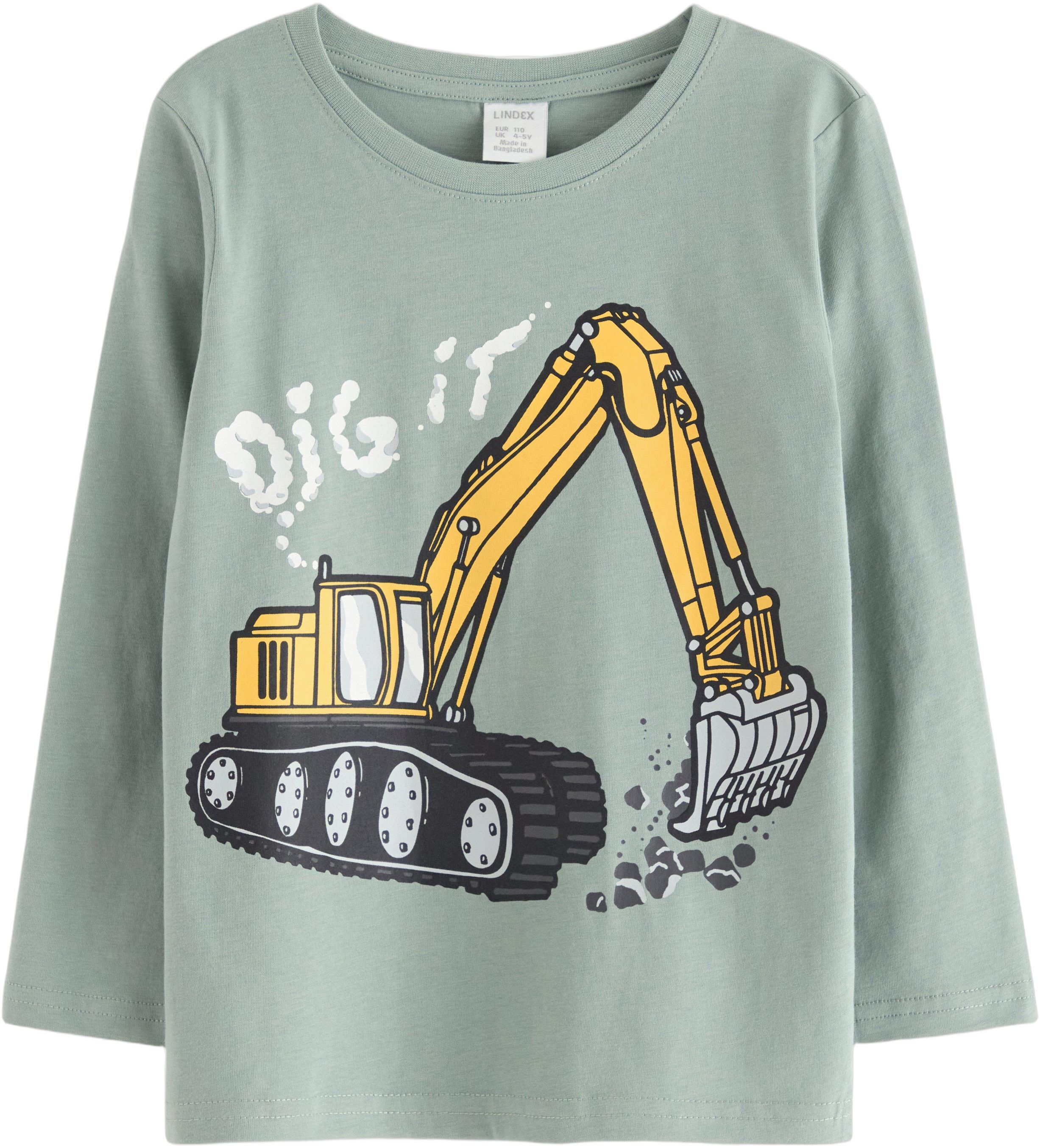 Long-sleeved top in soft cotton jer