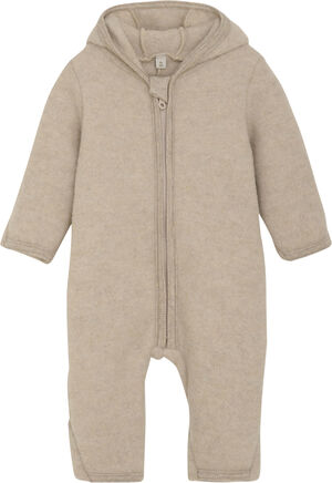 Pram Suit Ears Wool Fleece S