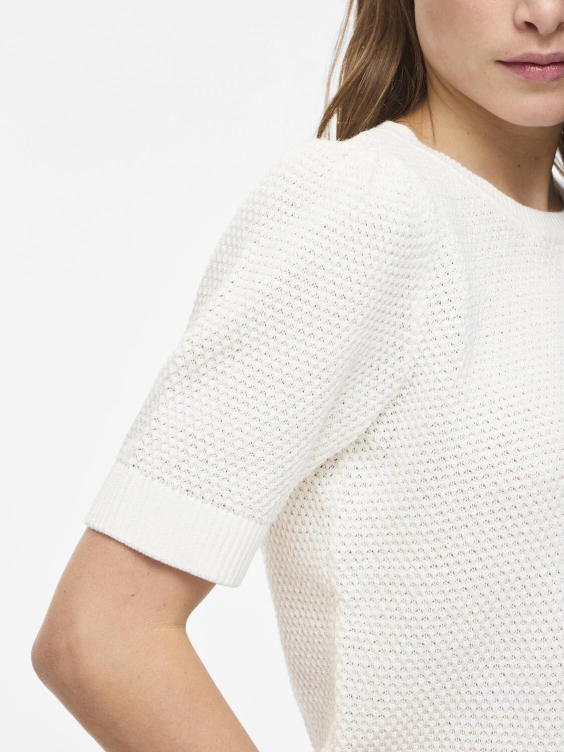 VIDALO O-NECK S/S KNIT TOP - NOOS