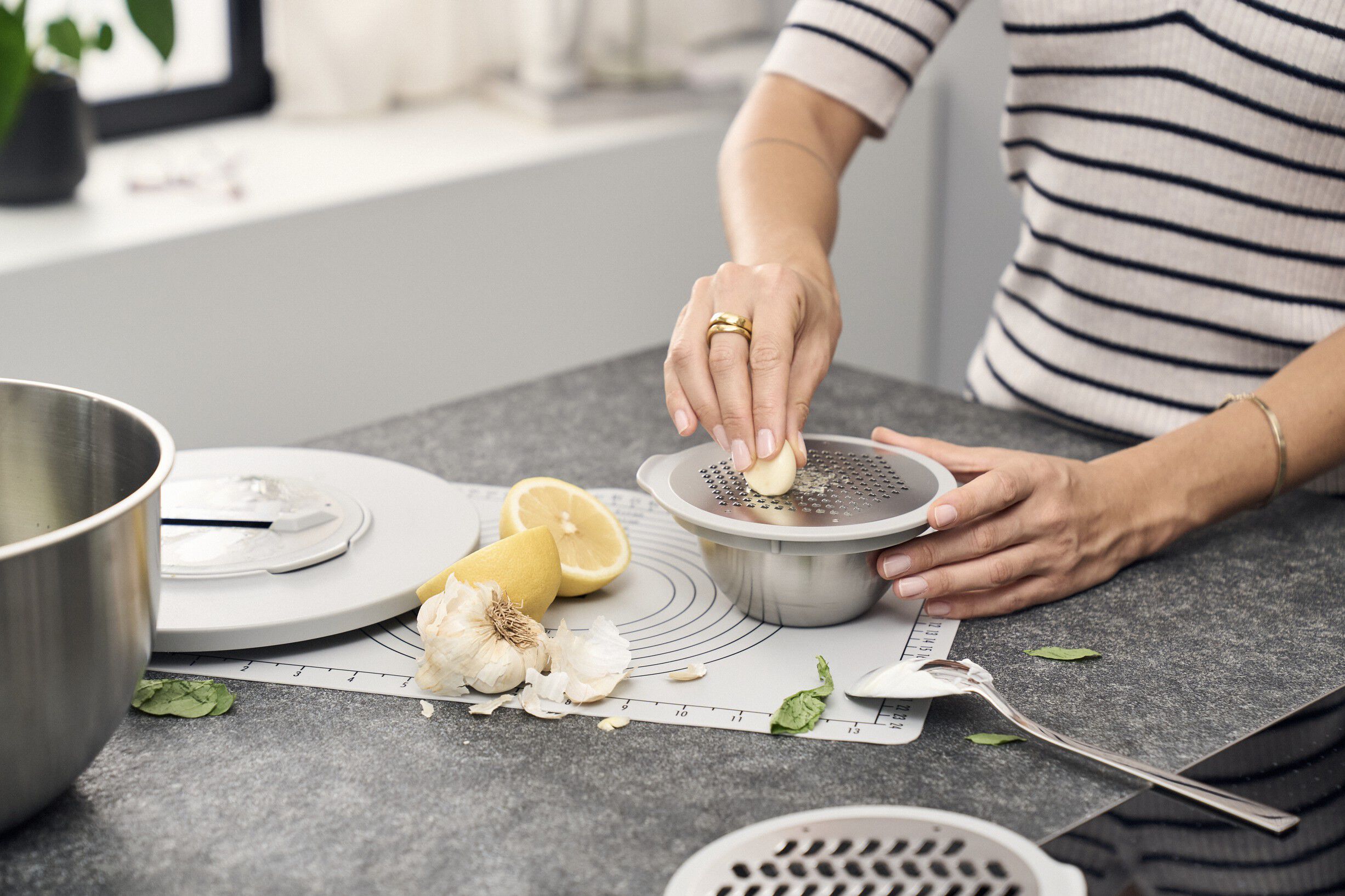 Fresh & Save BOWLS Vakuumsk&aring;l S / 12 cm, Rustfrit st&aring;l, S&oslash;lv