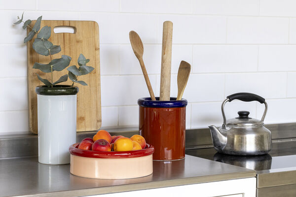 ROD Pot ceramic H175 x Ø153 Dark blue/Terracotta