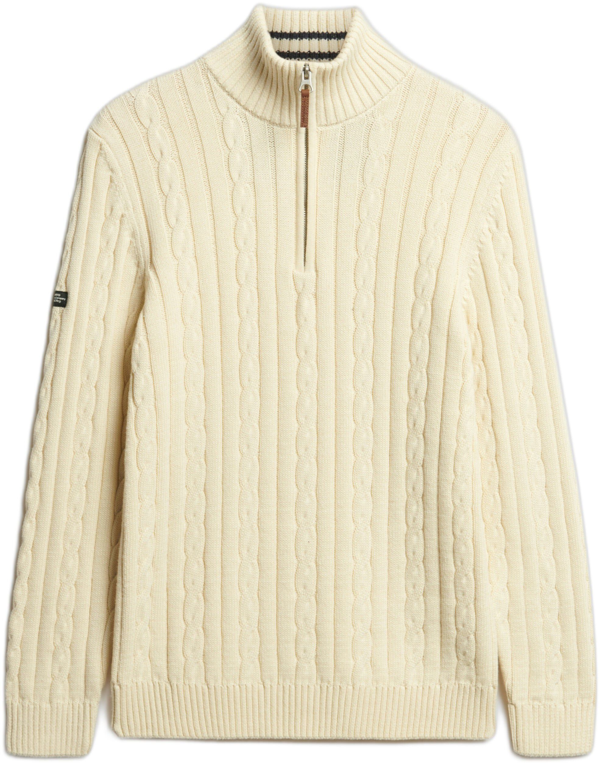 PREPPY COTTON CABLE HALF ZIP