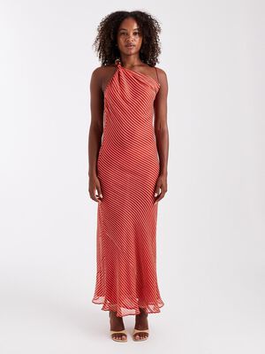 TSNANA BEADED NECK MAXI DRESS WVN