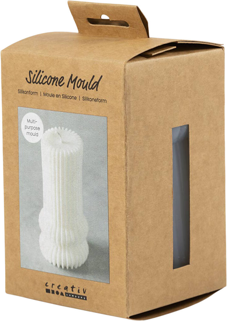 Silikoneform, Rillet cylinder med buer, H: 12,5 cm, diam. 6