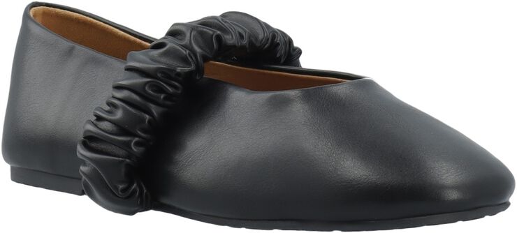 BIALUNA Scrunchie Ballet Flat Faux Leather