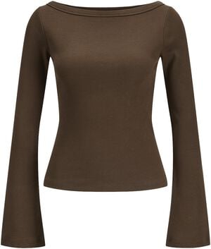 JXFIFI STR BOATNECK LS WIDE TOP JRS