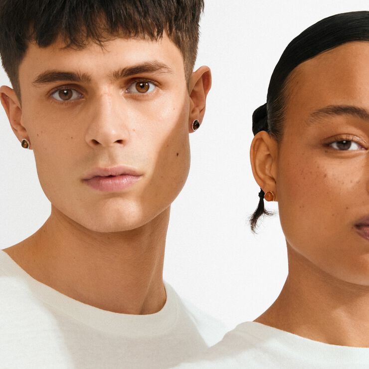 SENSE øreringe sølvbelagt/agat