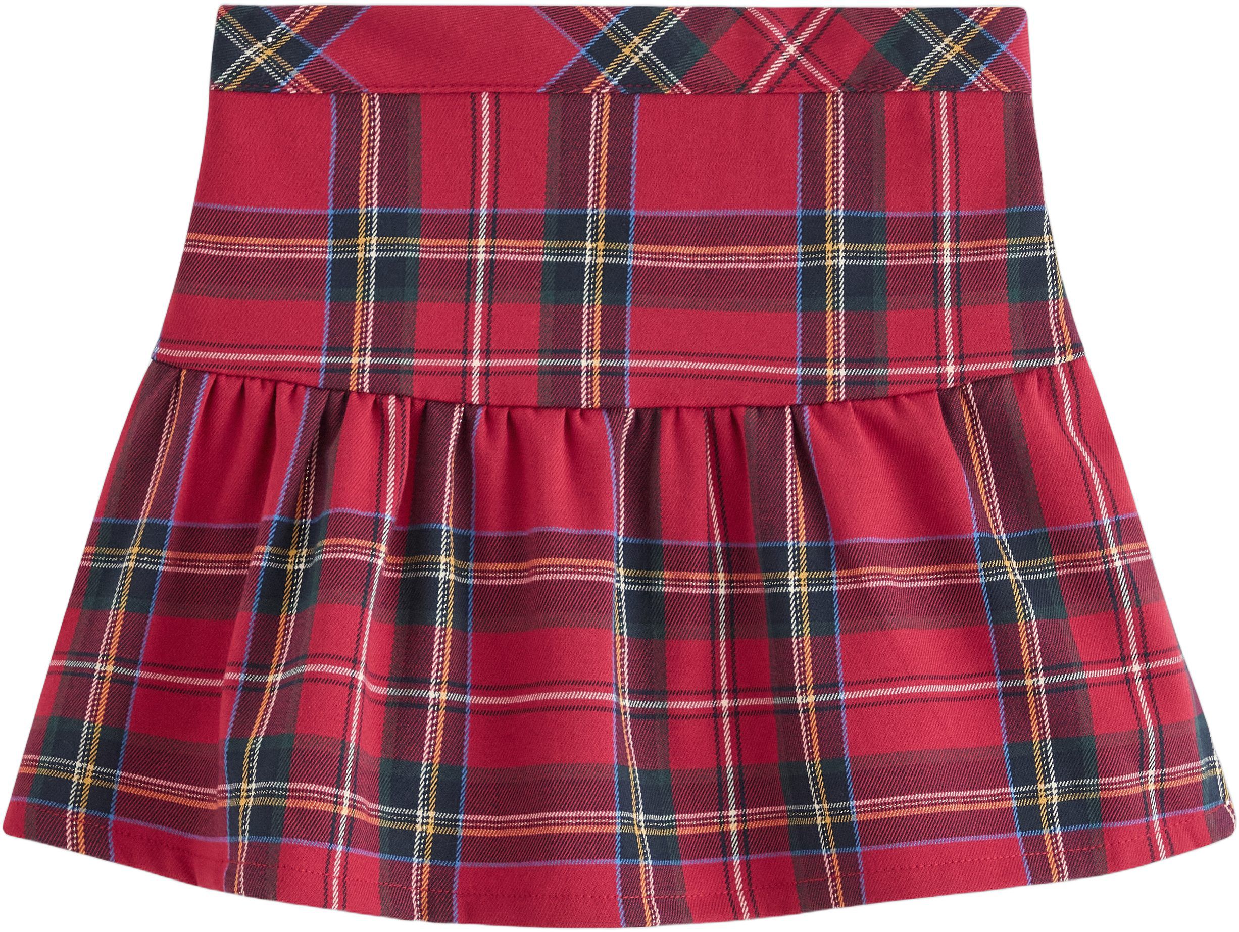 Rutig kjol med res&aring;r i midjan och d