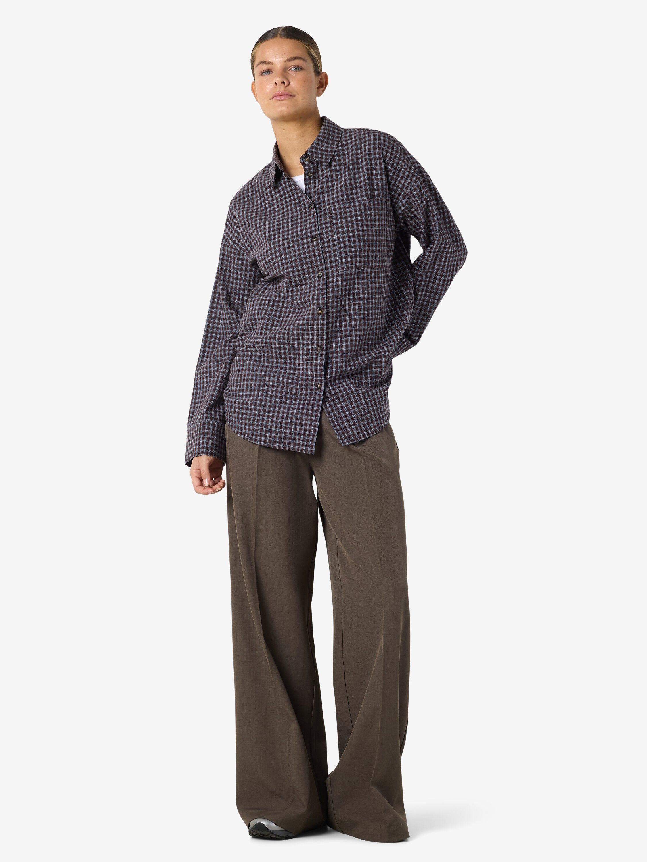 Nmhailey Zoe L/S rutete skjorte / Tnt10