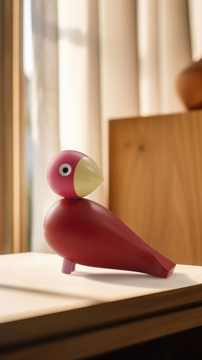 Year Bird Flora 2024 H12. 5 cm pink