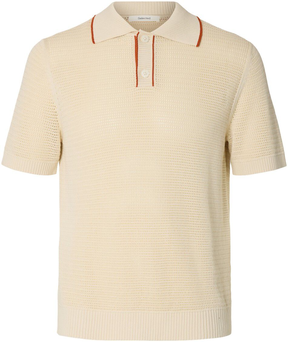 Slhjesse Ss Knit Open Structure Polo
