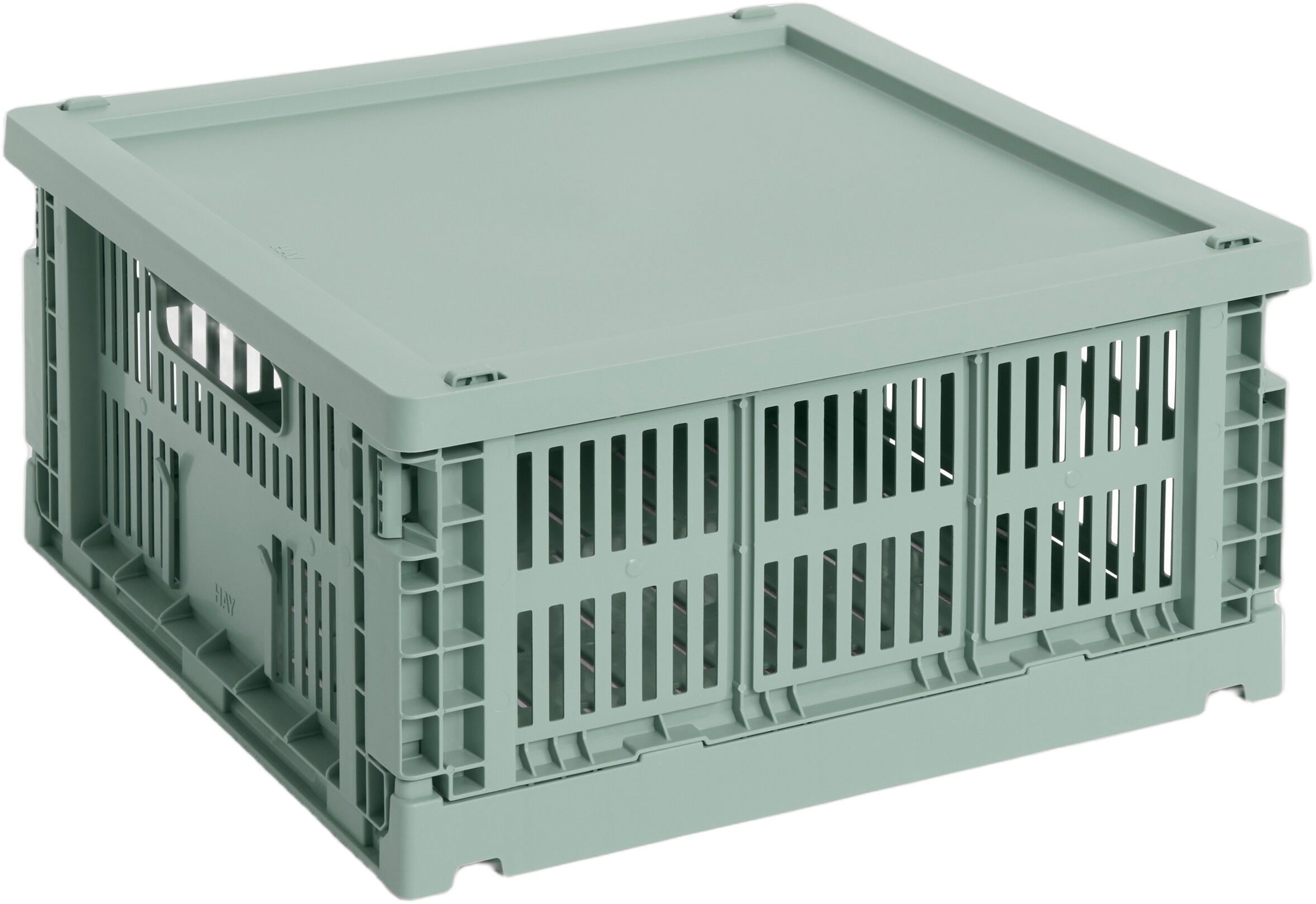 HAY Colour Crate Lid Plastic-Medium Square / Cube-Sage green