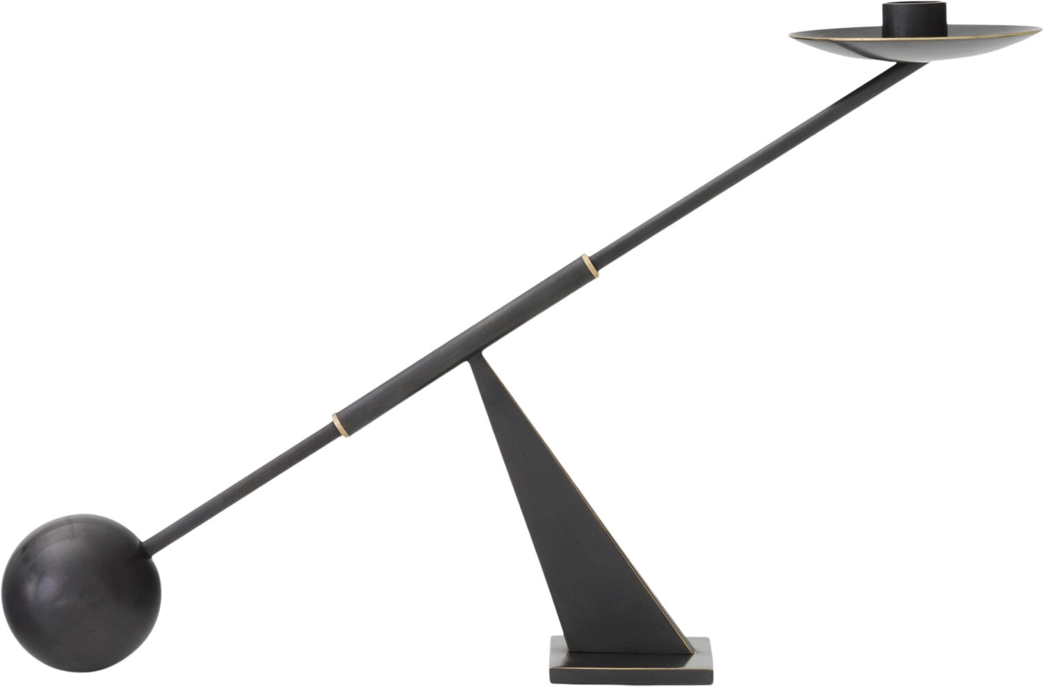 Interconnect Candle Holder, W42,5, Bronzed Brass