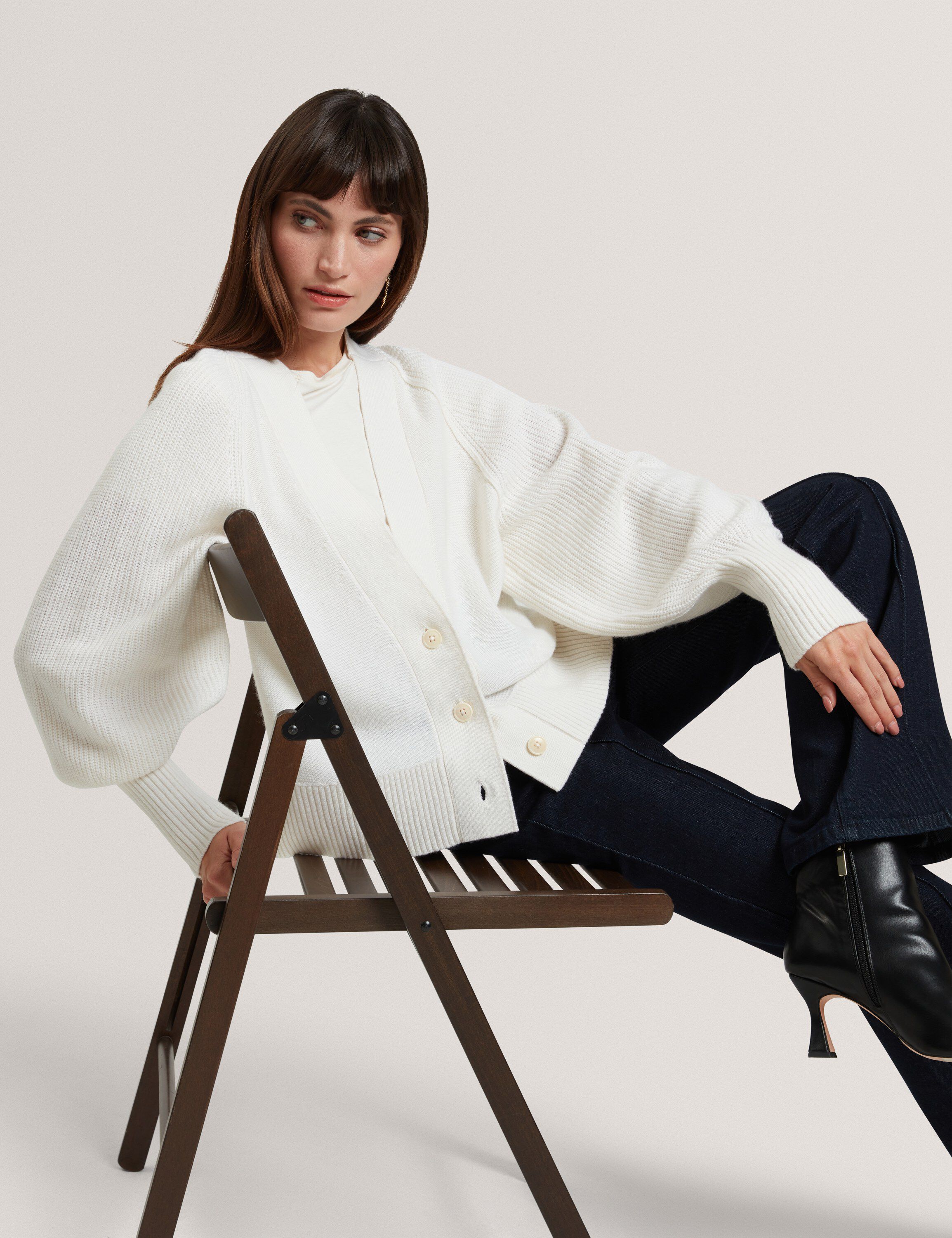 MALLEE V Neck Boxy Fit Cardigan